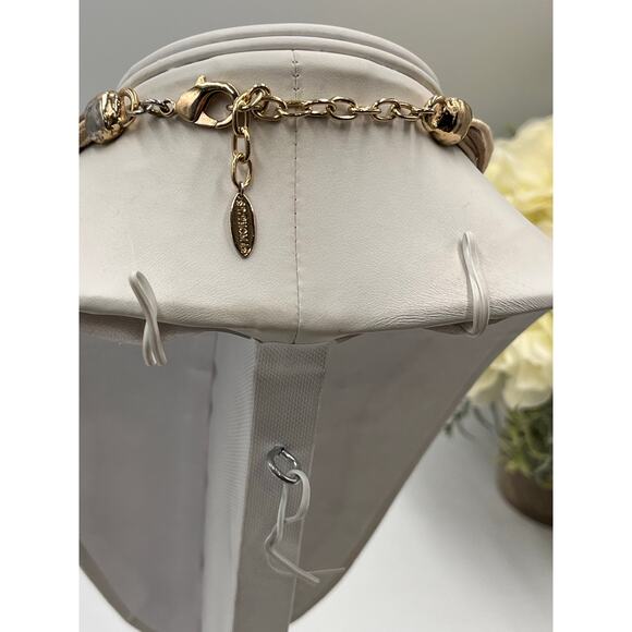 St. Thomas Mixed Metal Multi Strand Beaded Silk Cord Statement Necklace - Picture 5 of 10